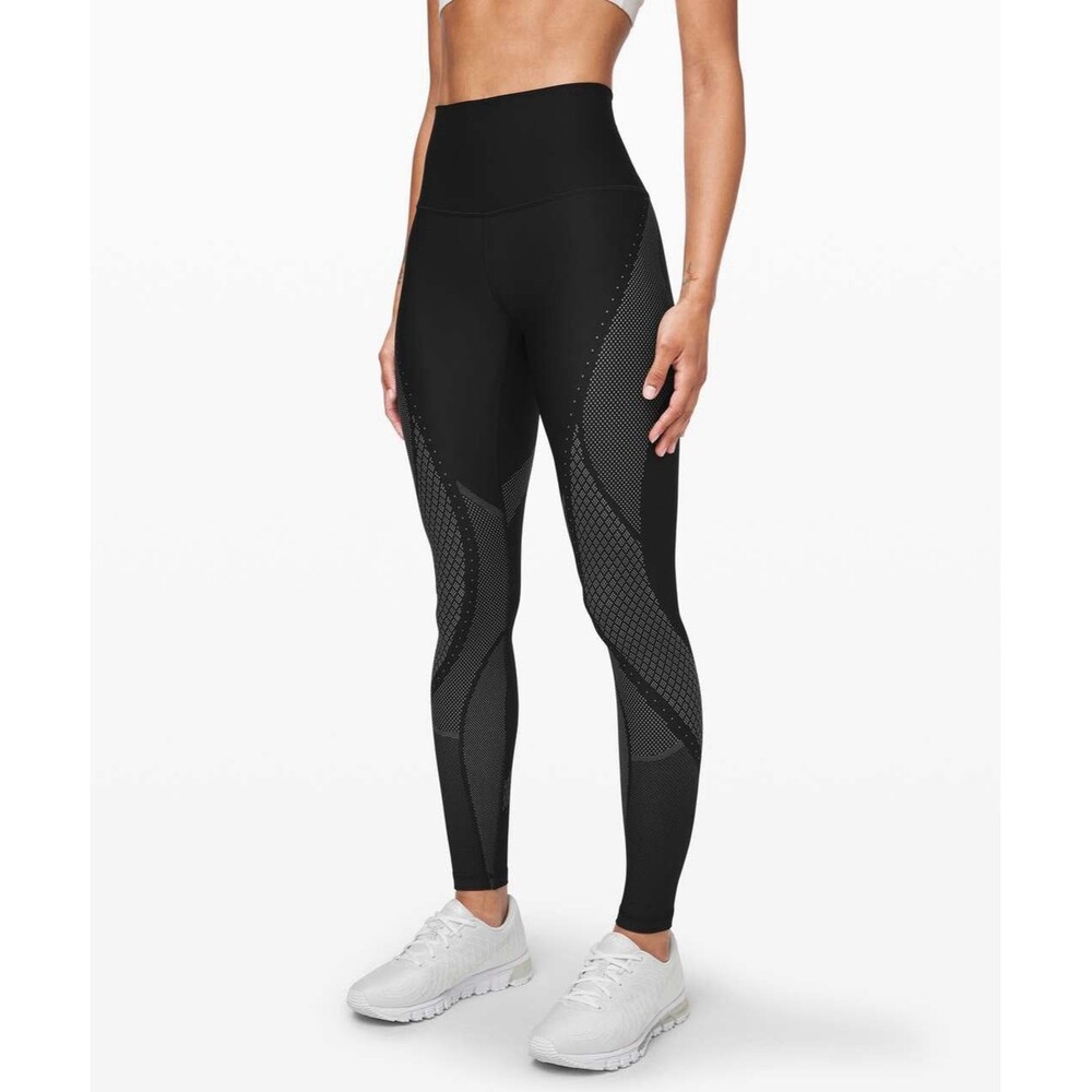 Lululemon Women’s Mapped Out High-Rise Tight Black Mesh Detail Leggings Sz 4